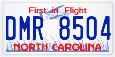 NC license plate DMR8504