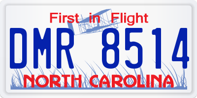 NC license plate DMR8514