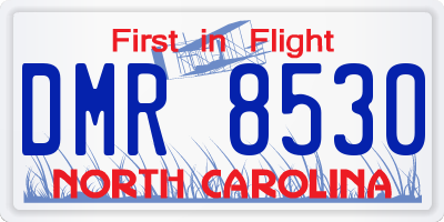 NC license plate DMR8530