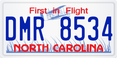 NC license plate DMR8534