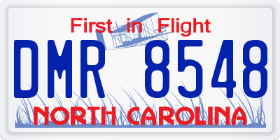 NC license plate DMR8548