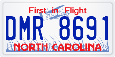 NC license plate DMR8691