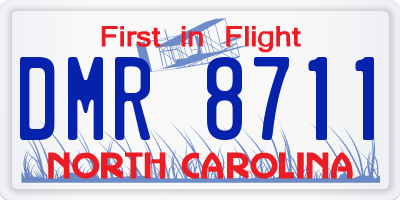 NC license plate DMR8711