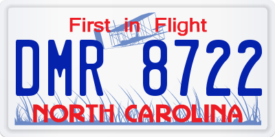 NC license plate DMR8722