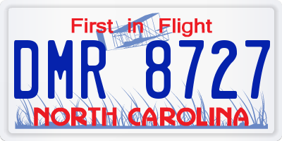 NC license plate DMR8727
