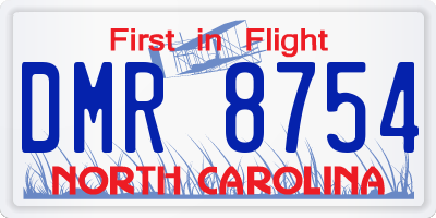 NC license plate DMR8754
