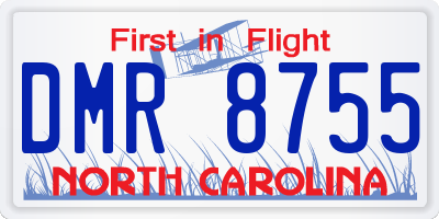 NC license plate DMR8755