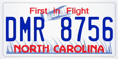 NC license plate DMR8756