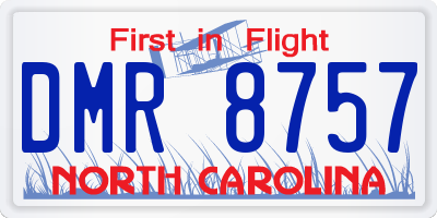 NC license plate DMR8757