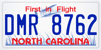 NC license plate DMR8762