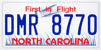 NC license plate DMR8770