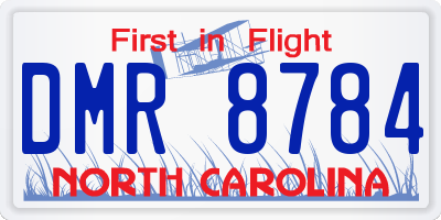 NC license plate DMR8784