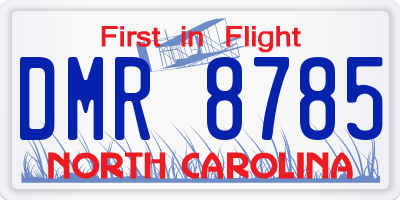 NC license plate DMR8785