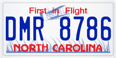 NC license plate DMR8786