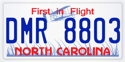 NC license plate DMR8803