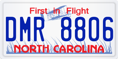 NC license plate DMR8806