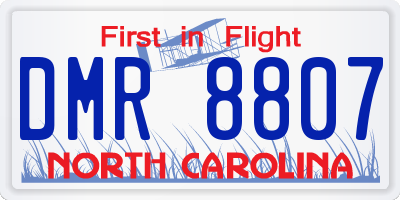 NC license plate DMR8807