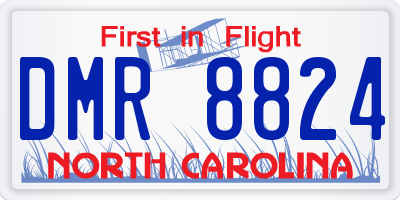 NC license plate DMR8824
