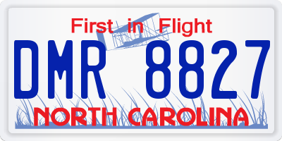 NC license plate DMR8827