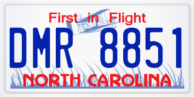 NC license plate DMR8851