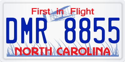 NC license plate DMR8855