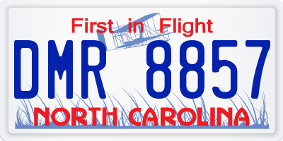 NC license plate DMR8857