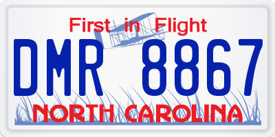 NC license plate DMR8867