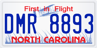 NC license plate DMR8893