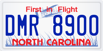 NC license plate DMR8900
