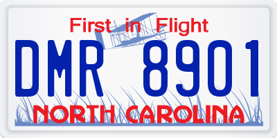NC license plate DMR8901