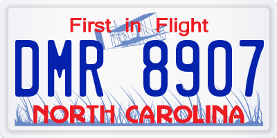 NC license plate DMR8907