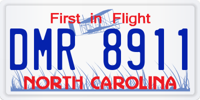 NC license plate DMR8911