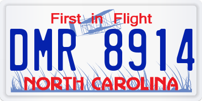 NC license plate DMR8914