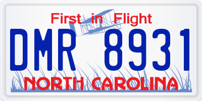 NC license plate DMR8931