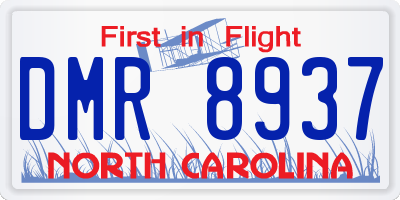 NC license plate DMR8937