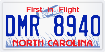 NC license plate DMR8940