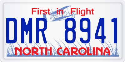 NC license plate DMR8941