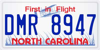 NC license plate DMR8947