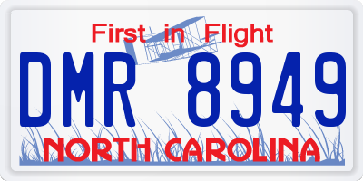 NC license plate DMR8949
