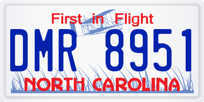 NC license plate DMR8951