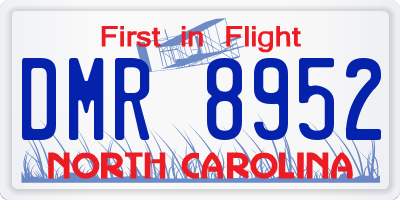 NC license plate DMR8952