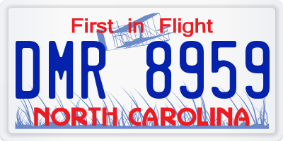NC license plate DMR8959
