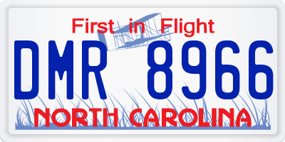 NC license plate DMR8966