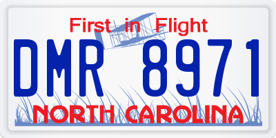 NC license plate DMR8971