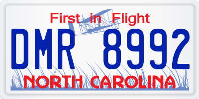NC license plate DMR8992