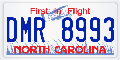 NC license plate DMR8993