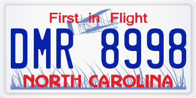 NC license plate DMR8998