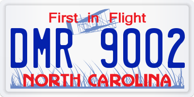 NC license plate DMR9002