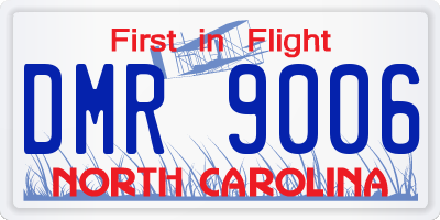 NC license plate DMR9006