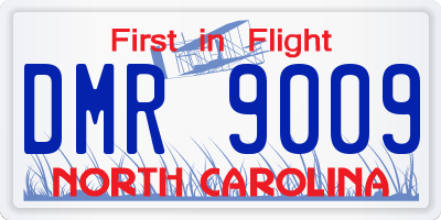 NC license plate DMR9009